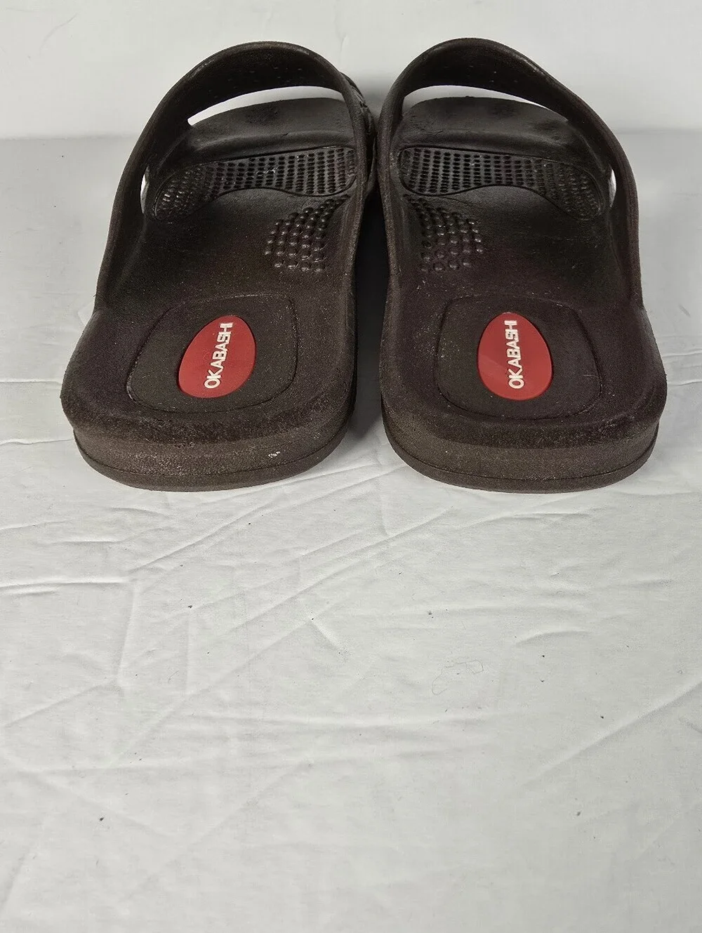 Okabashi Torino Men's Brown Slide Sandals With A Basket-Weave Design Size M/L